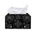 Black And White Wiccan Mystic Print Leather Tissue Box Cover