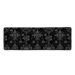 Black And White Wiccan Mystic Print Long Kitchen Mat