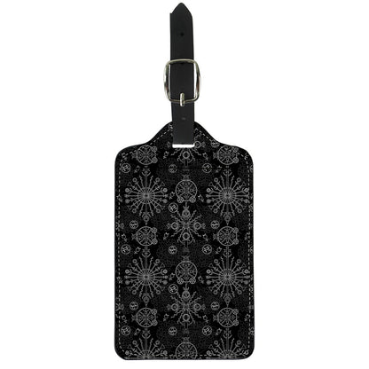 Black And White Wiccan Mystic Print Luggage Tag