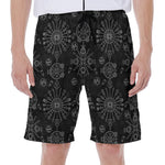 Black And White Wiccan Mystic Print Men's Beach Shorts