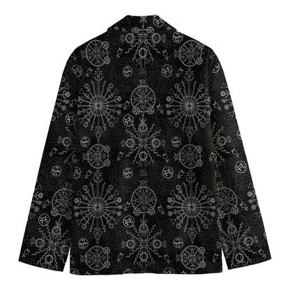 Black And White Wiccan Mystic Print Men's Blazer