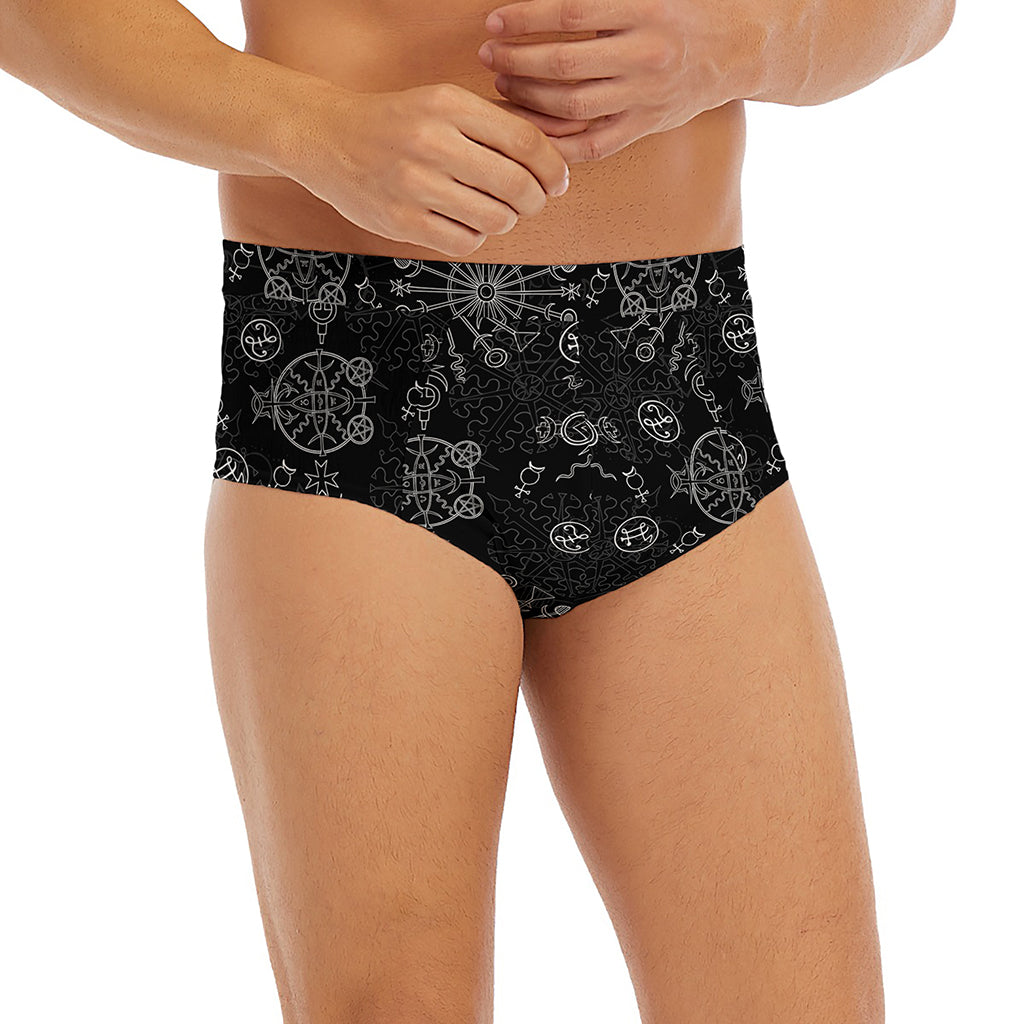 Black And White Wiccan Mystic Print Men's Briefs