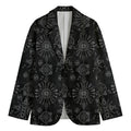Black And White Wiccan Mystic Print Men's Cotton Blazer
