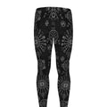 Black And White Wiccan Mystic Print Men's Leggings