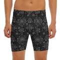 Black And White Wiccan Mystic Print Men's Long Boxer Briefs