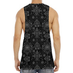 Black And White Wiccan Mystic Print Men's Muscle Tank Top