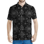 Black And White Wiccan Mystic Print Men's Polo Shirt