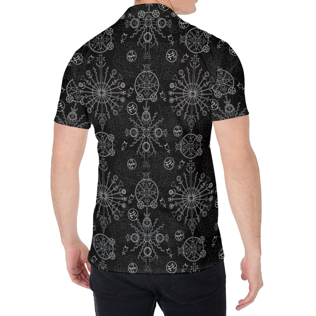 Black And White Wiccan Mystic Print Men's Shirt