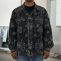 Black And White Wiccan Mystic Print Men's Shirt Jacket