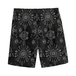 Black And White Wiccan Mystic Print Men's Sports Shorts