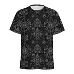 Black And White Wiccan Mystic Print Men's Sports T-Shirt