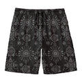 Black And White Wiccan Mystic Print Men's Swim Trunks
