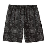 Black And White Wiccan Mystic Print Men's Swim Trunks