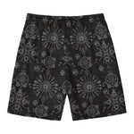 Black And White Wiccan Mystic Print Men's Swim Trunks
