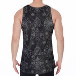 Black And White Wiccan Mystic Print Men's Velvet Tank Top