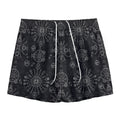 Black And White Wiccan Mystic Print Mesh Shorts