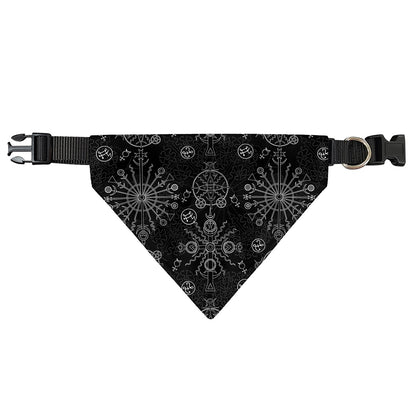 Black And White Wiccan Mystic Print Over The Collar Dog Bandana