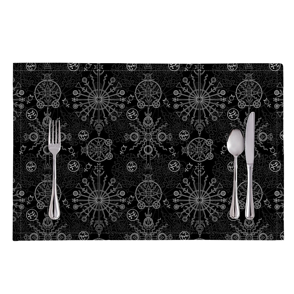 Black And White Wiccan Mystic Print Placemat