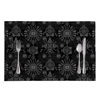 Black And White Wiccan Mystic Print Placemat