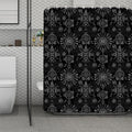 Black And White Wiccan Mystic Print Polyester Shower Curtain