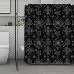 Black And White Wiccan Mystic Print Polyester Shower Curtain