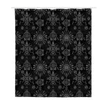 Black And White Wiccan Mystic Print Polyester Shower Curtain