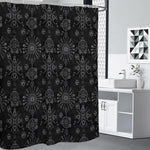 Black And White Wiccan Mystic Print Premium Shower Curtain