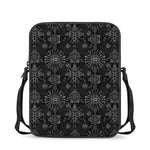 Black And White Wiccan Mystic Print Rectangular Crossbody Bag