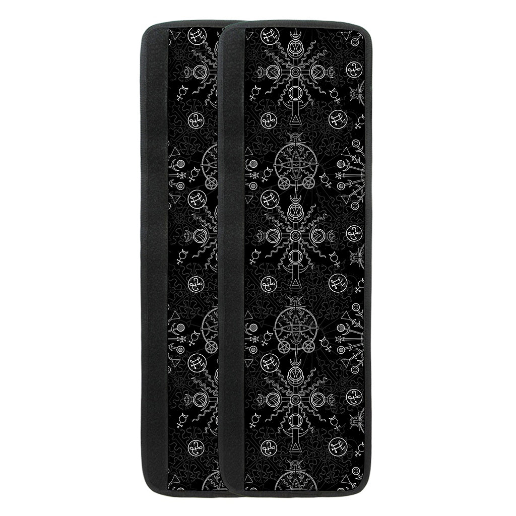 Black And White Wiccan Mystic Print Refrigerator Handle Covers