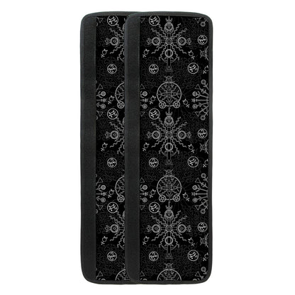 Black And White Wiccan Mystic Print Refrigerator Handle Covers