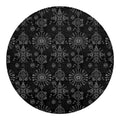 Black And White Wiccan Mystic Print Round Blanket