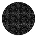Black And White Wiccan Mystic Print Round Floor Mat