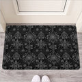 Black And White Wiccan Mystic Print Rubber Doormat