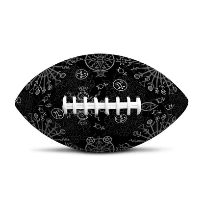 Black And White Wiccan Mystic Print Rugby Ball
