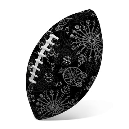 Black And White Wiccan Mystic Print Rugby Ball