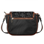 Black And White Wiccan Mystic Print Saddle Bag