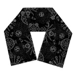 Black And White Wiccan Mystic Print Scarf