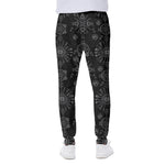 Black And White Wiccan Mystic Print Scuba Joggers