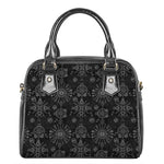 Black And White Wiccan Mystic Print Shoulder Handbag