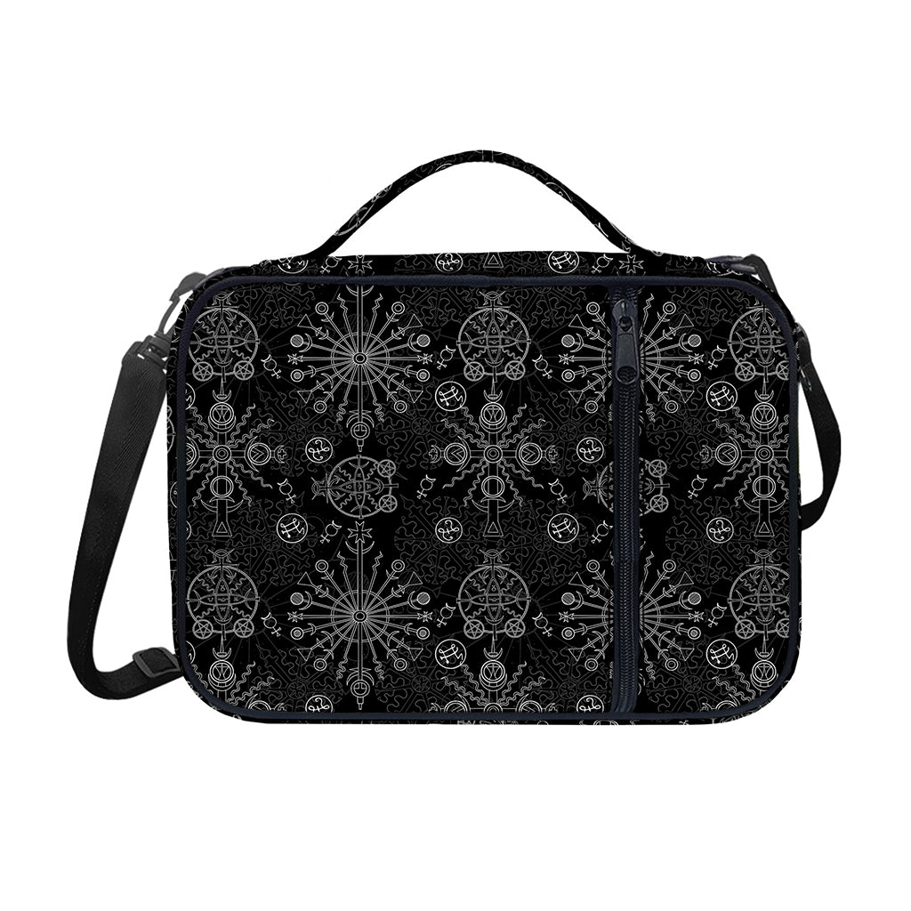 Black And White Wiccan Mystic Print Shoulder Strap Bible Bag