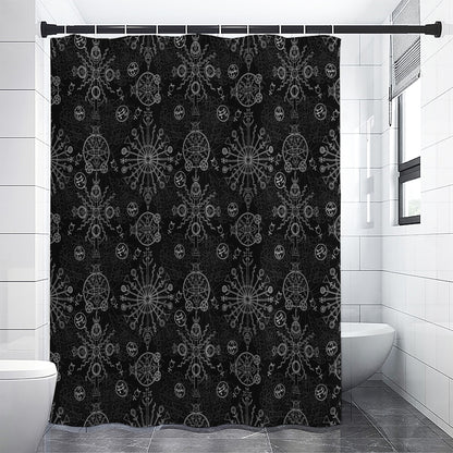 Black And White Wiccan Mystic Print Shower Curtain