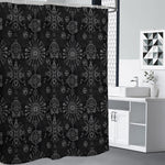 Black And White Wiccan Mystic Print Shower Curtain