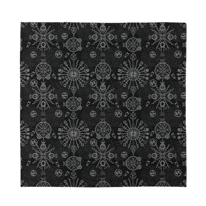 Black And White Wiccan Mystic Print Silk Bandana