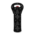 Black And White Wiccan Mystic Print Single Neoprene Wine Tote