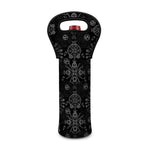 Black And White Wiccan Mystic Print Single Neoprene Wine Tote