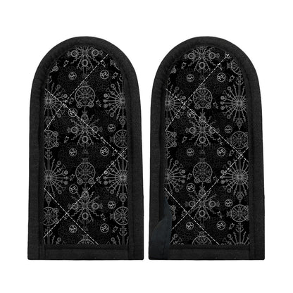Black And White Wiccan Mystic Print Skillet Handle Cover