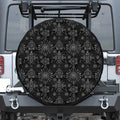 Black And White Wiccan Mystic Print Tire Cover