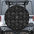 Black And White Wiccan Mystic Print Tire Cover With Camera Hole