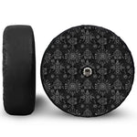 Black And White Wiccan Mystic Print Tire Cover With Camera Hole
