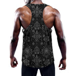 Black And White Wiccan Mystic Print Training Tank Top